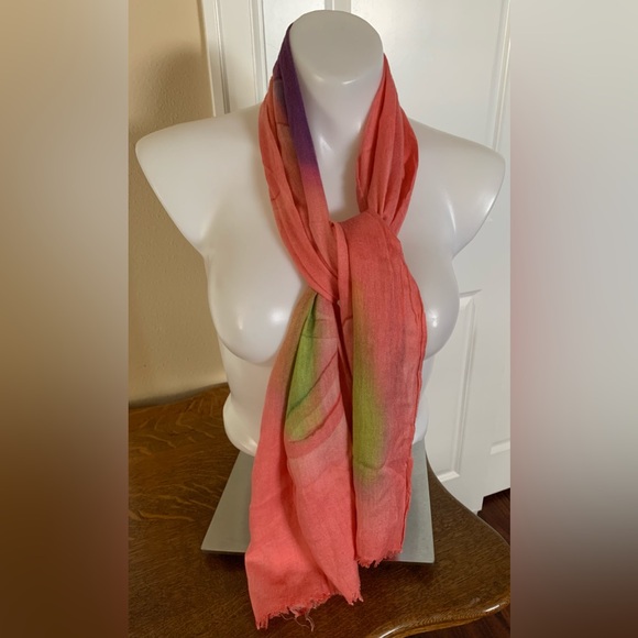 Beautiful & Unique Scarf. Can be worn in so many ways. Spring & Summer Colors. - Picture 2 of 7